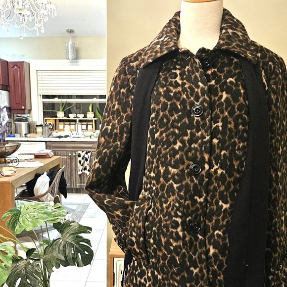 NWT LONDON FOG Single-Breasted Wool Coat with Scarf, Large - Picture 9 of 11